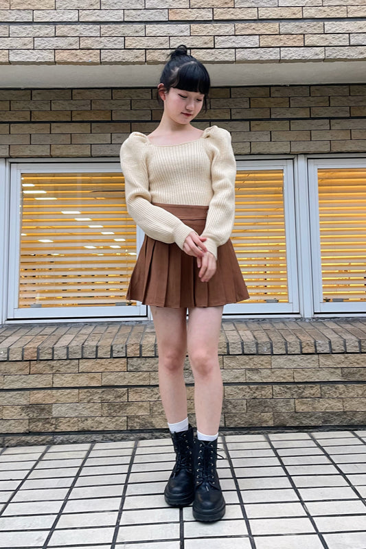 パフスリーブニットトップス DPA43158