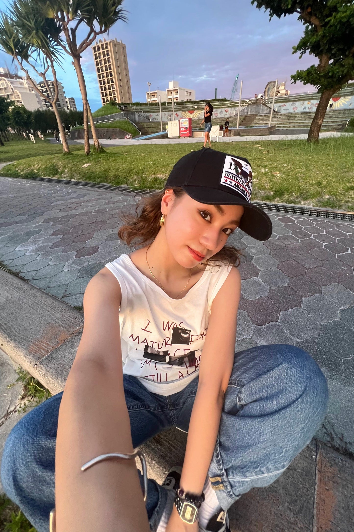 プリントノースリーブトップス DPA39091