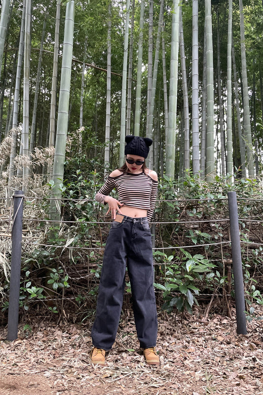 ショルダーカットボーダートップス DPA46028