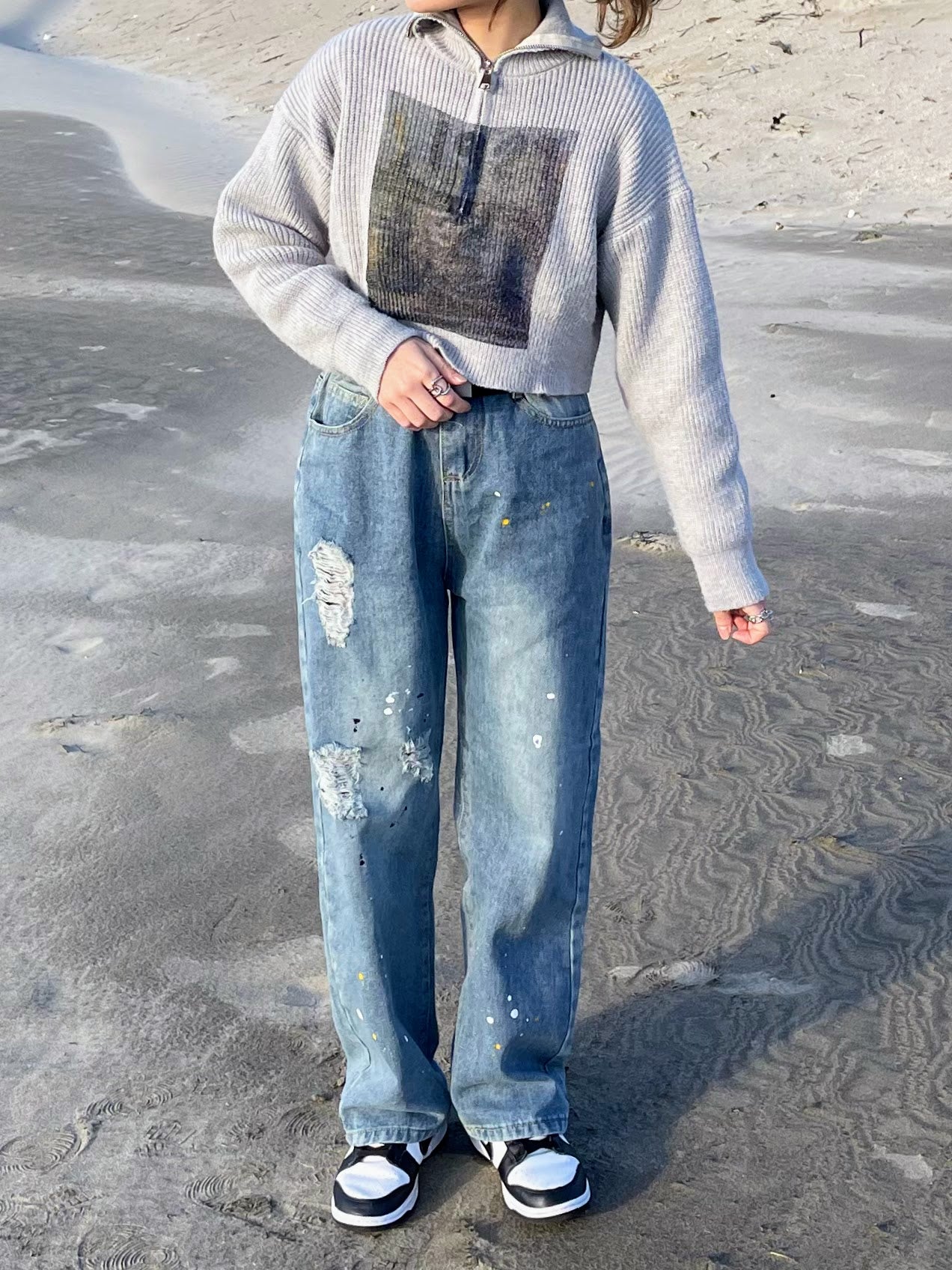 ユニセックスダメージデニム DPA61149