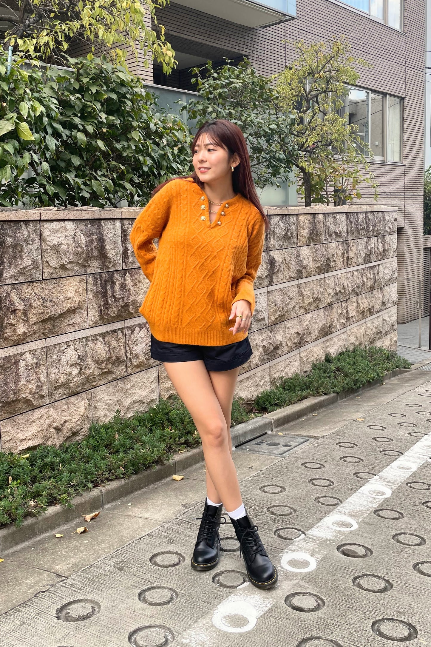 ゴールドチェーンオレンジニット DPB11071