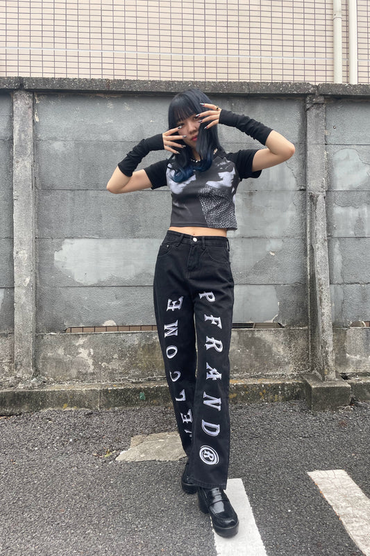 アームウォーマー付きプリントTシャツ DPA72051