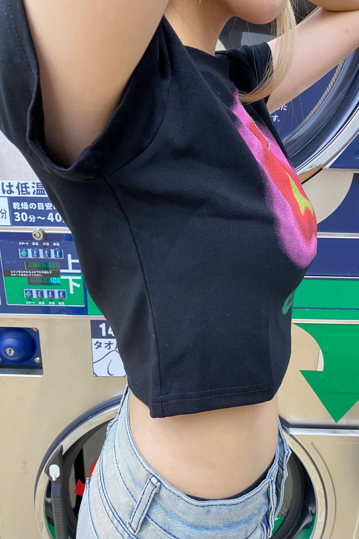 クロップド丈ペイントTシャツ DPB02017