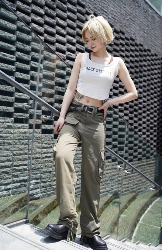 ハイウエストストレートカーゴパンツ DPA74009