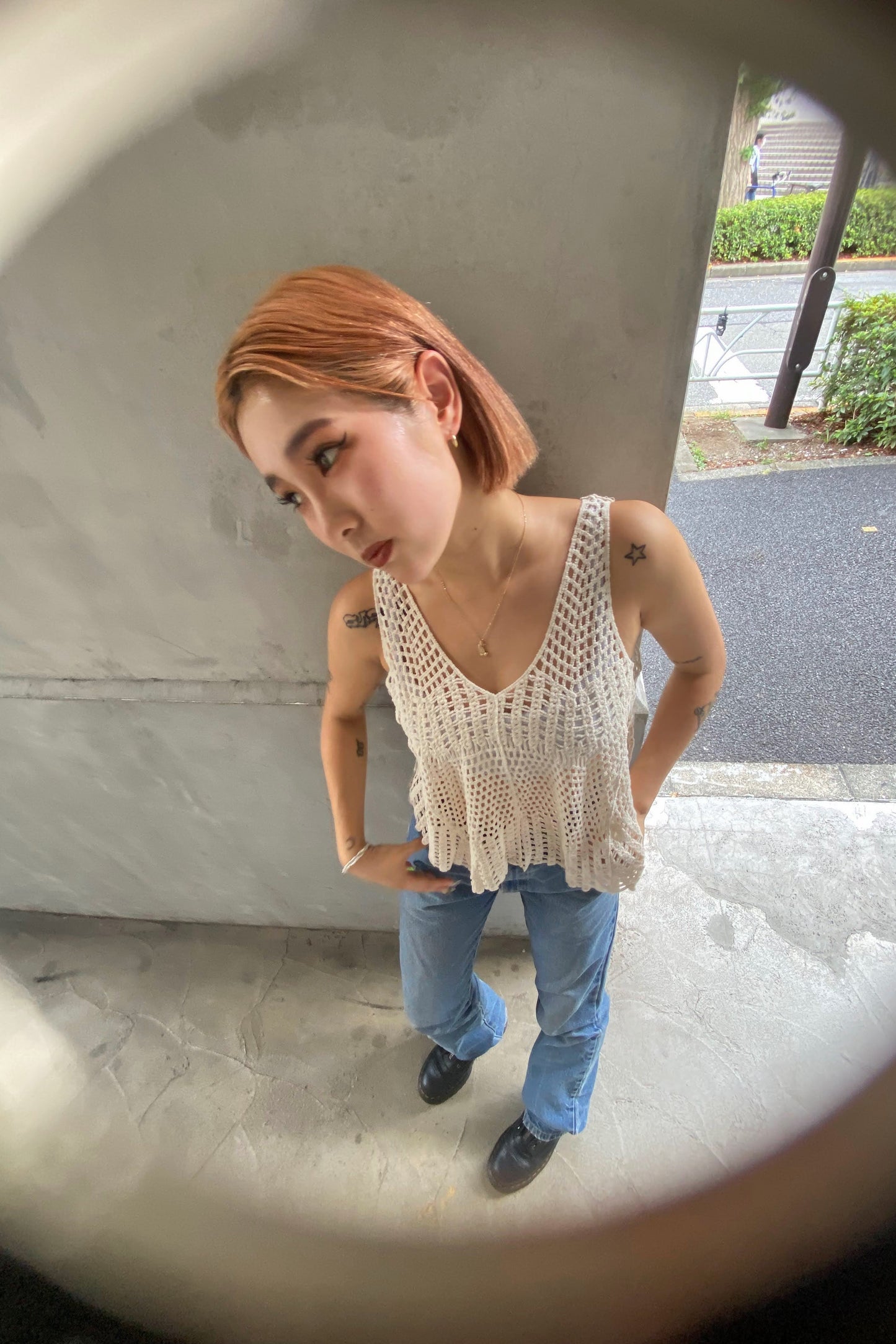 クラッシュノースリーブニットトップス DPA87021