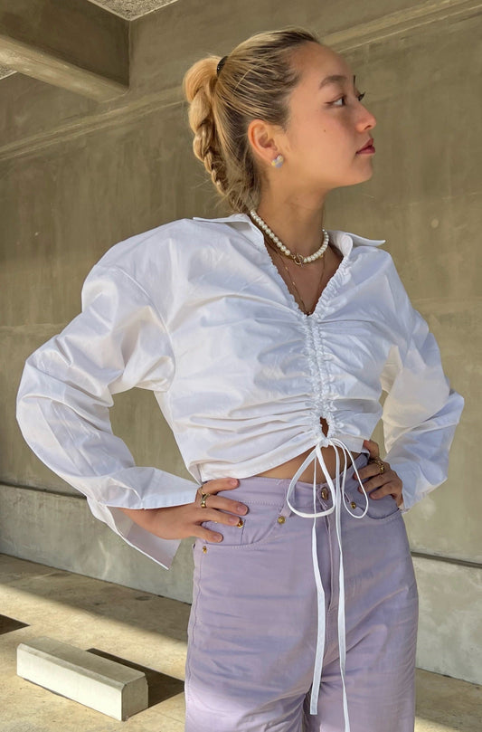 ギャザークロップシャツ DPA17059