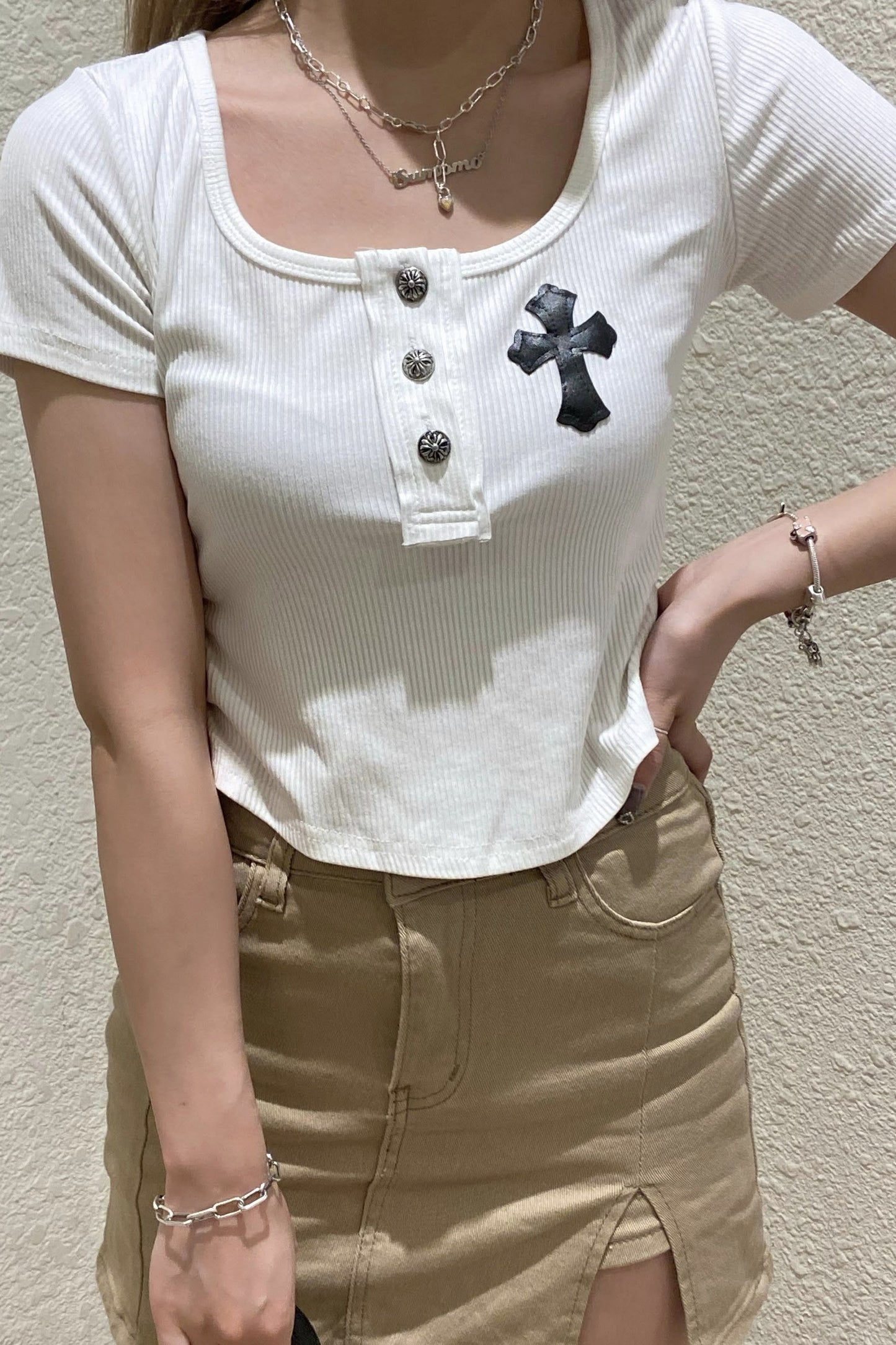 クロスクロップTシャツ DPB08004