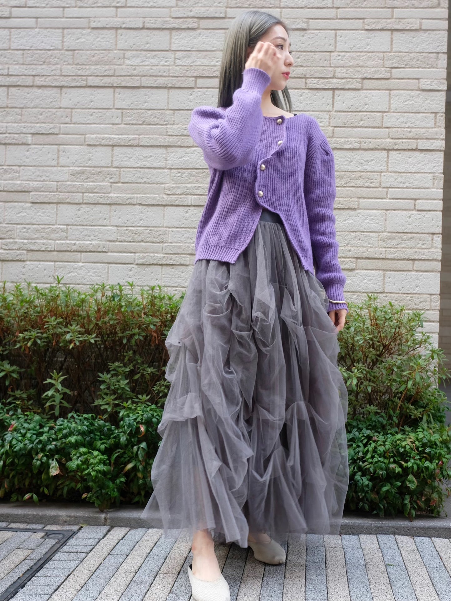 パープルニットカーディガン CPA14050