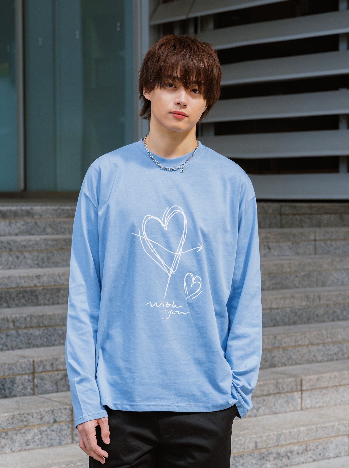 ハートプリントロングTシャツ SPA04018