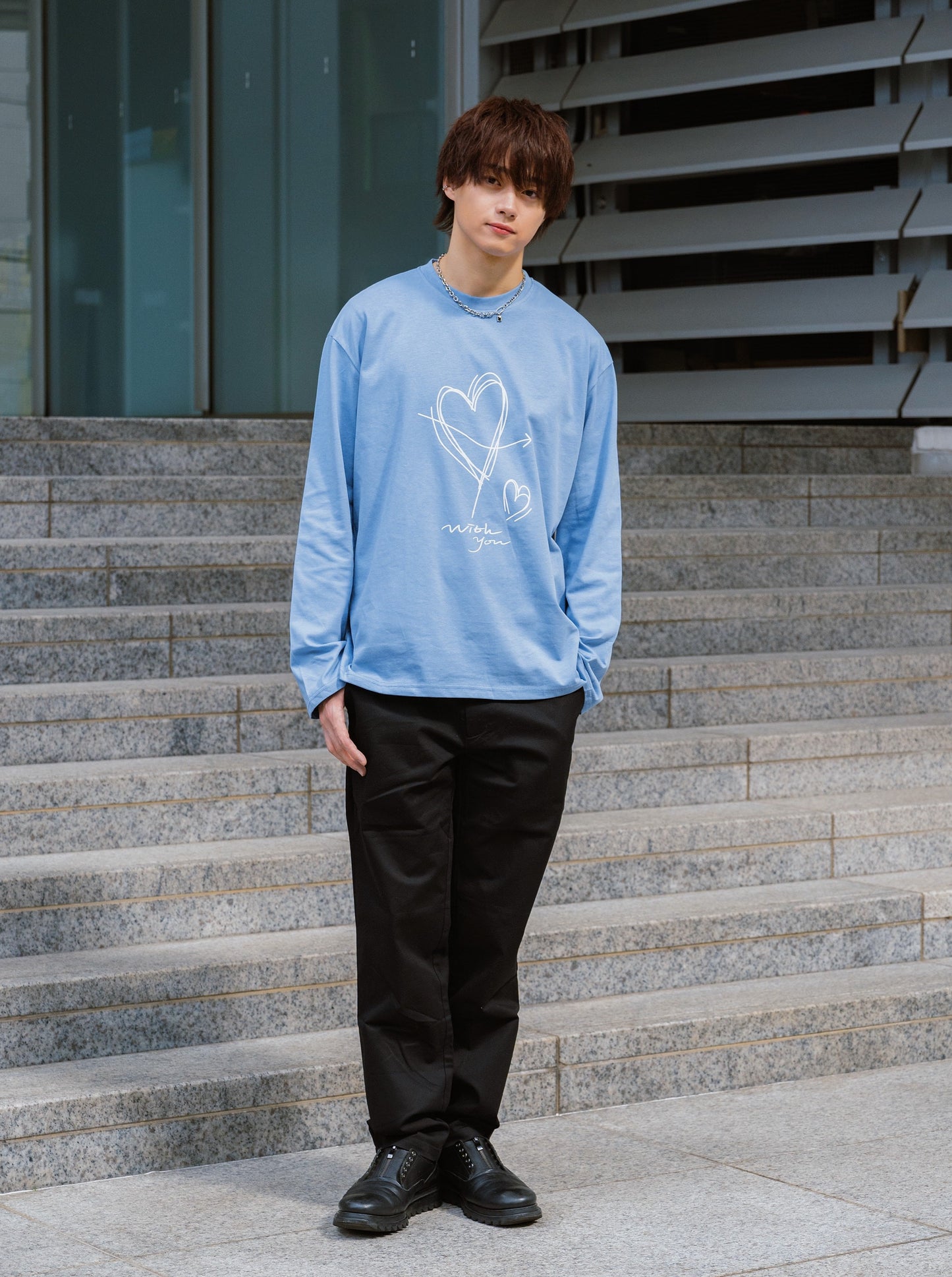 ハートプリントロングTシャツ SPA04018