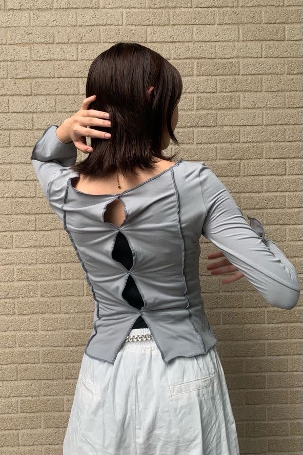 バックレスロングTシャツ DPA02028