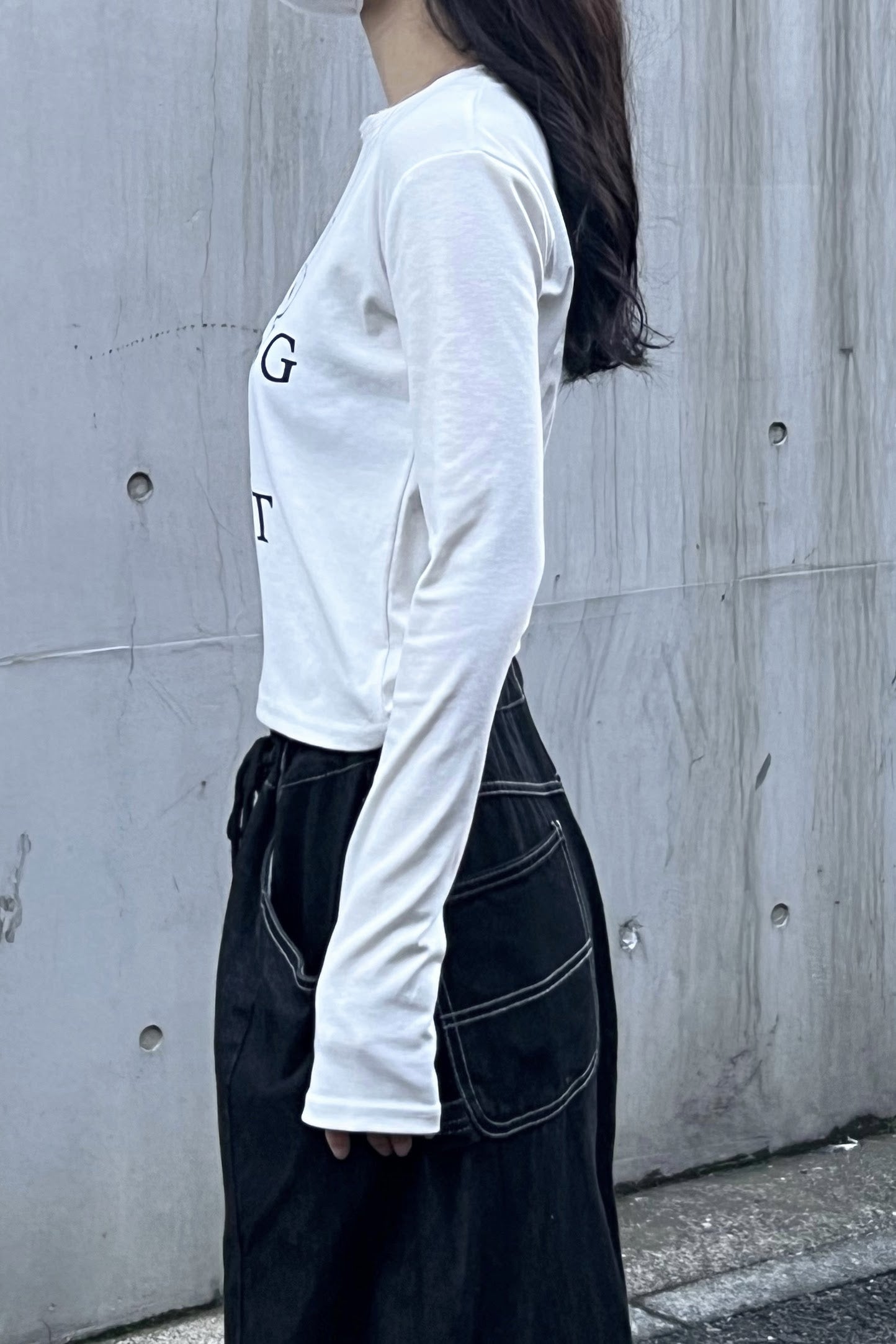 クロップドスリムロングTシャツ DPB35015