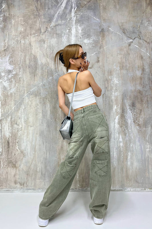 バックポケットワイドデニムパンツ DPB06008