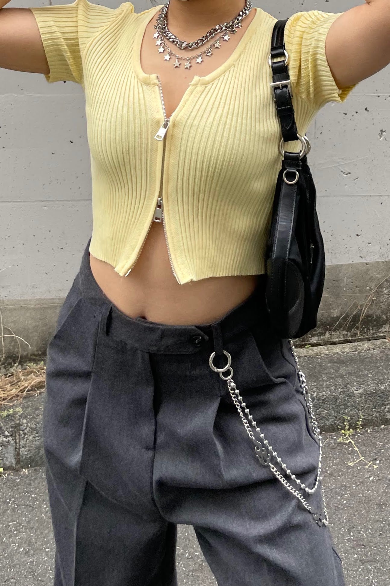 チャックニットTシャツ DPA34031