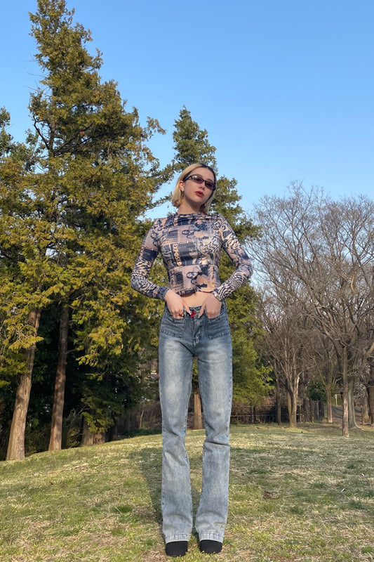 ウエストデザインストレートデニム DPA18024