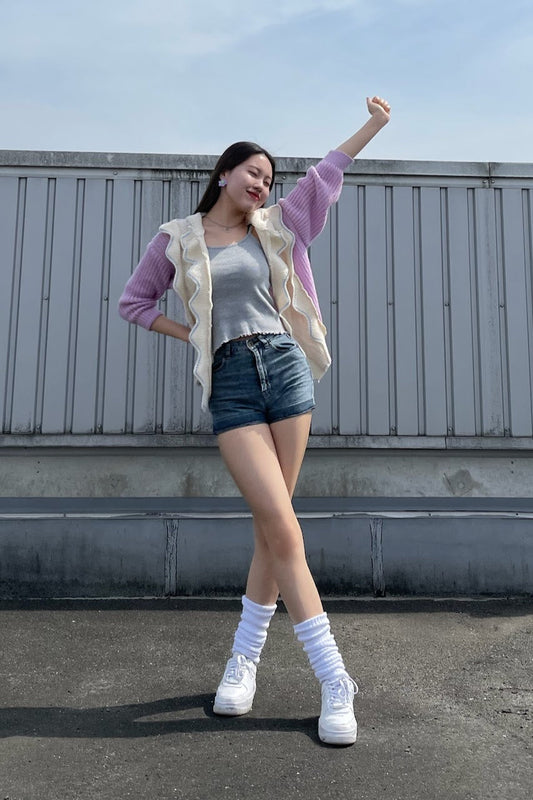 パープルニットカーディガン DPA46007