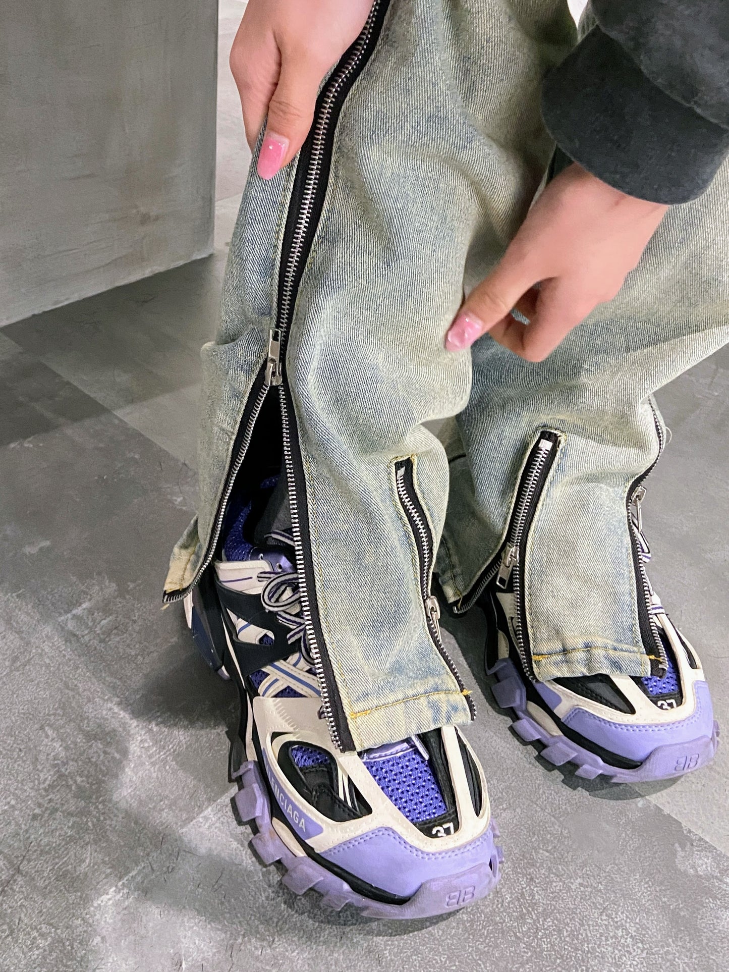 ジップデザインデニムパンツ DPB39095