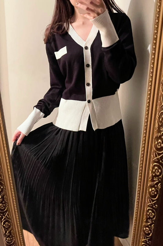 バイカラーVネックカーディガン CPA03006