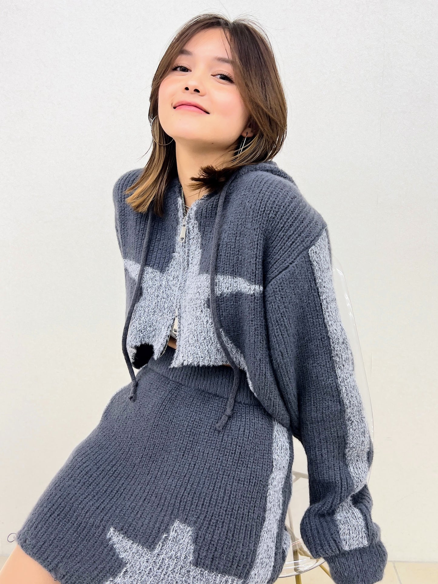 ジップニットパーカー DPB25018