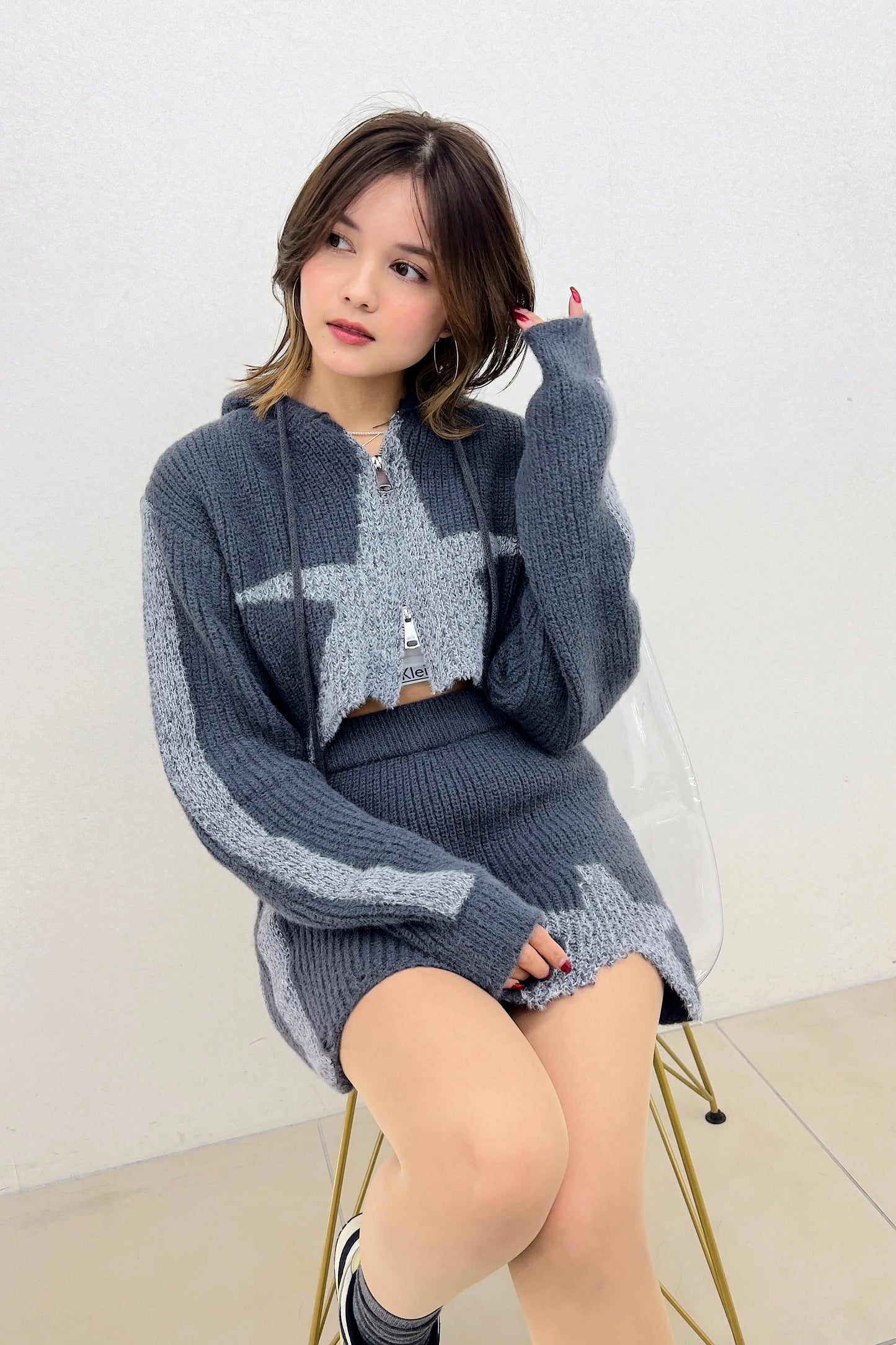 ジップニットパーカー DPB25018