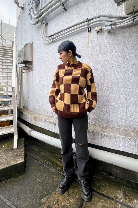 チェッカーニットトップス DPA87050