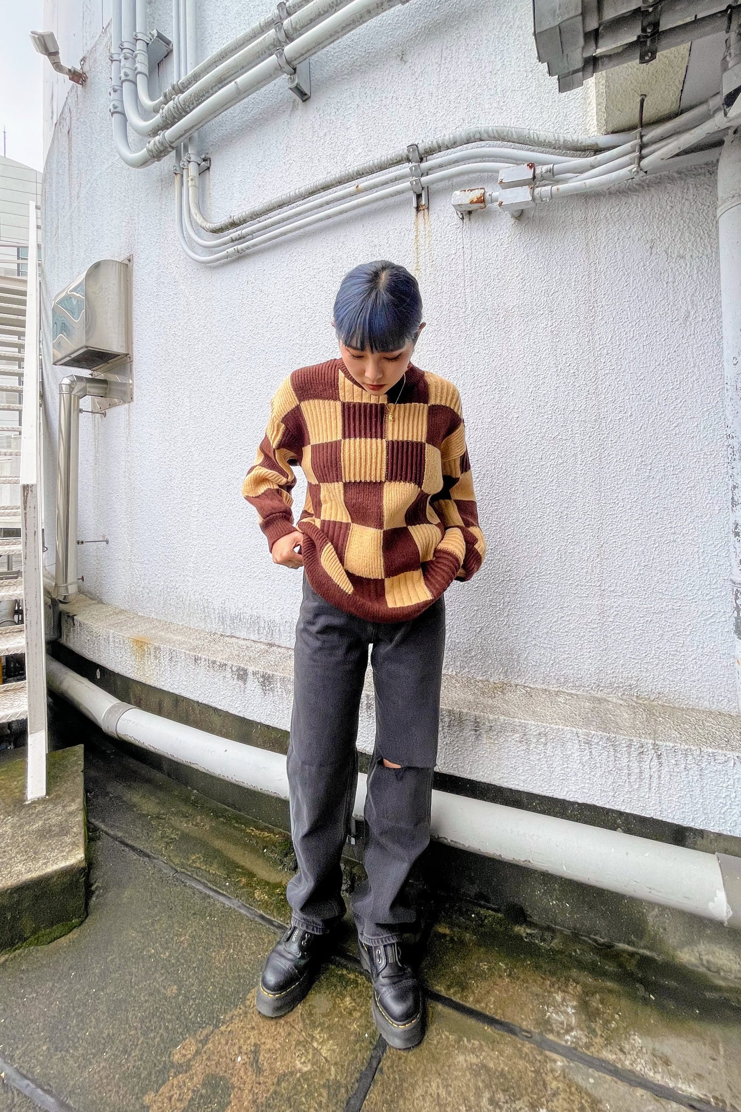 チェッカーニットトップス DPA87050