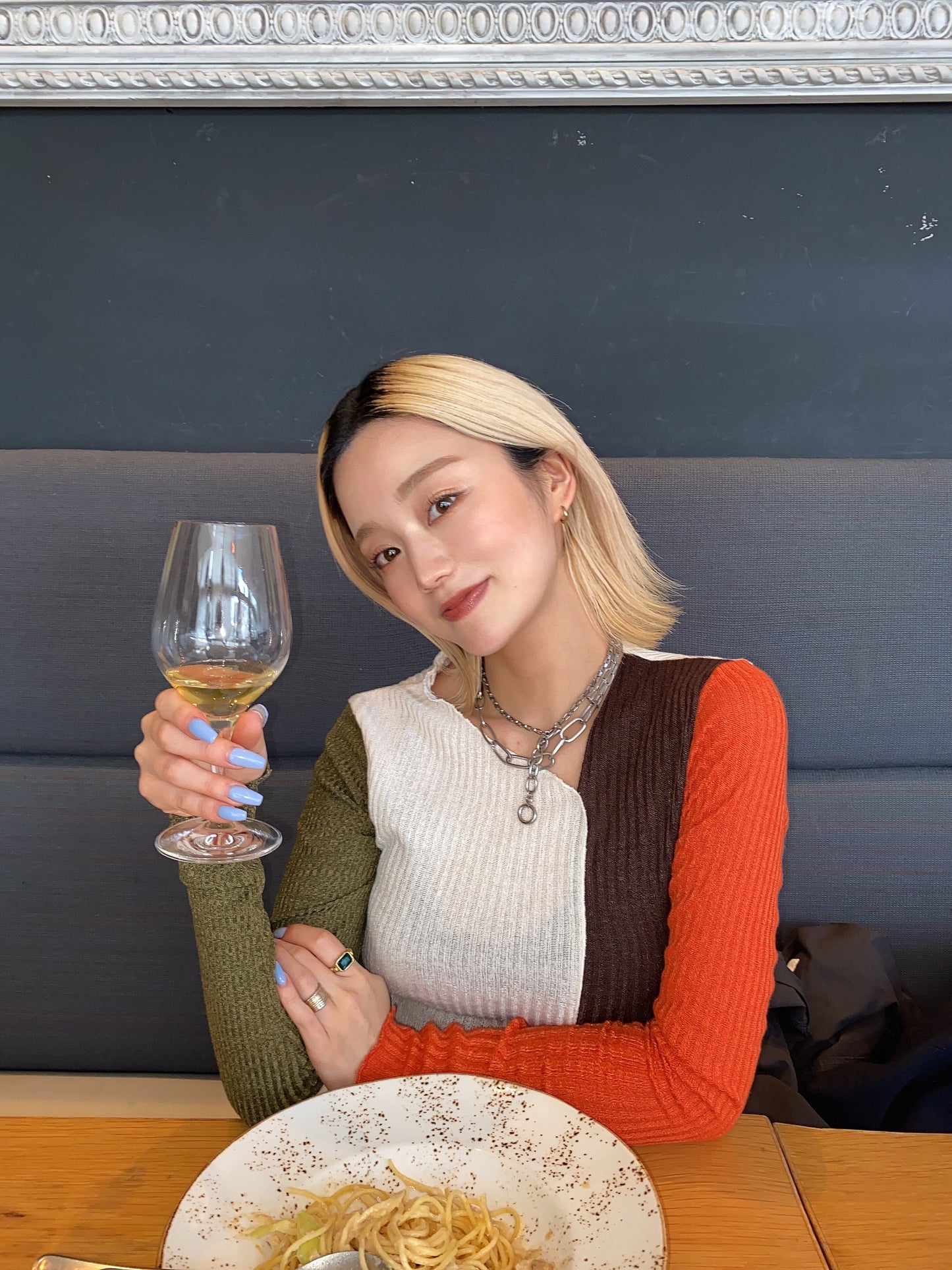 バイカラーフロントオープンニット DPB26111