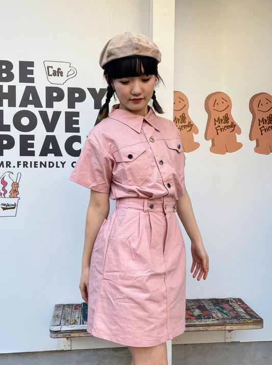 ピンクデニムワンピース DPA43166