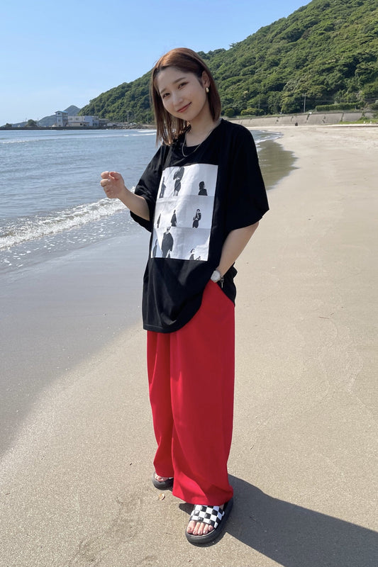 ブラックプリントTシャツ DPA61035