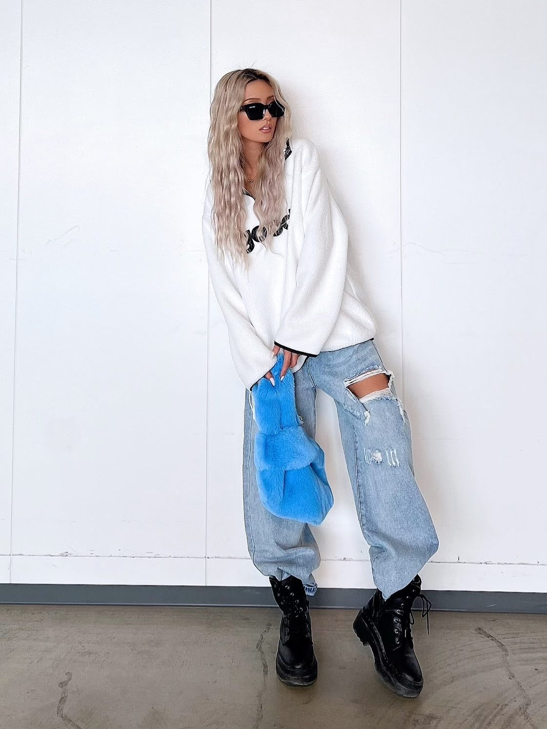 goodボアハーフジップトップス DPB10054