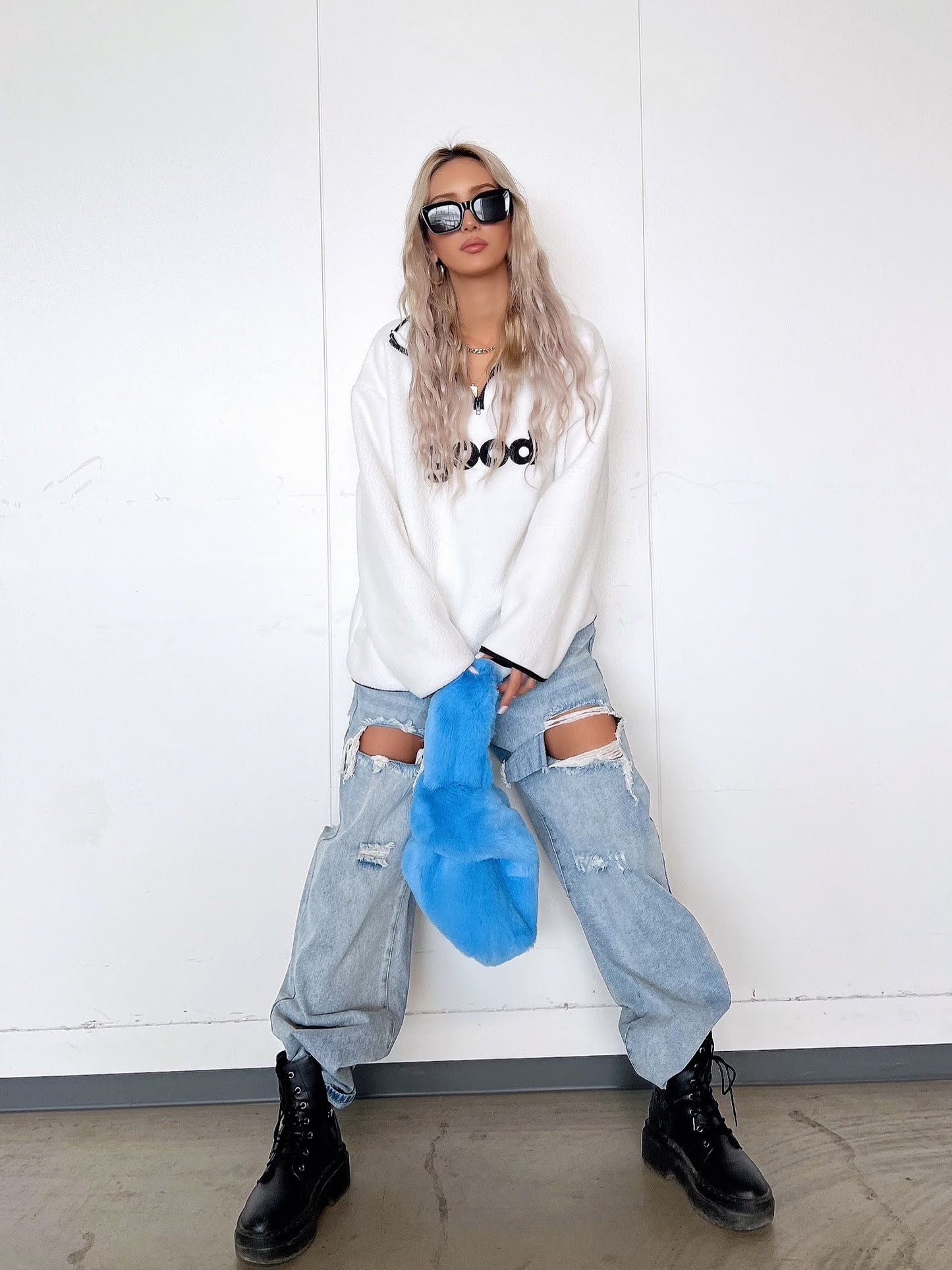 goodボアハーフジップトップス DPB10054