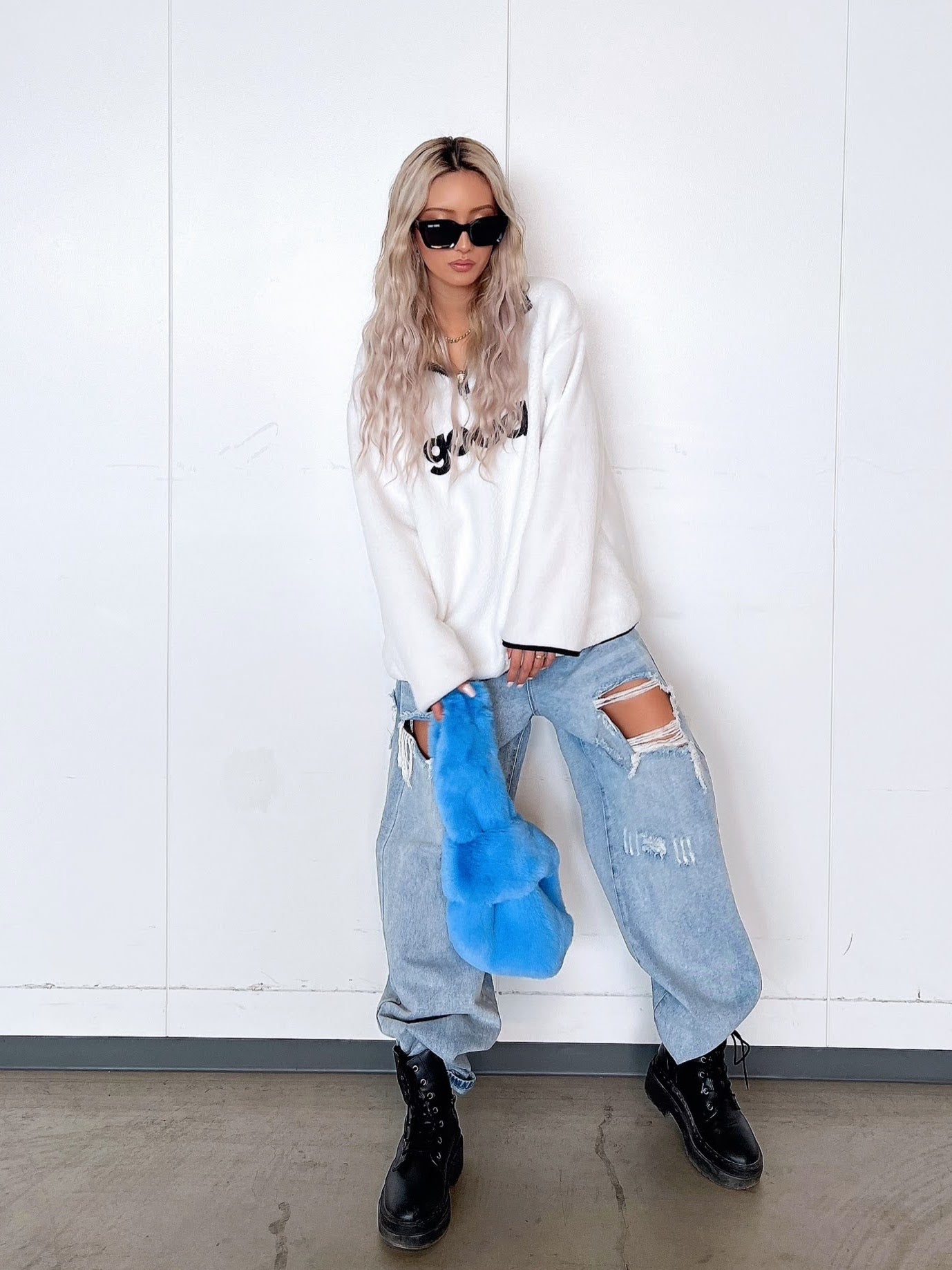 goodボアハーフジップトップス DPB10054