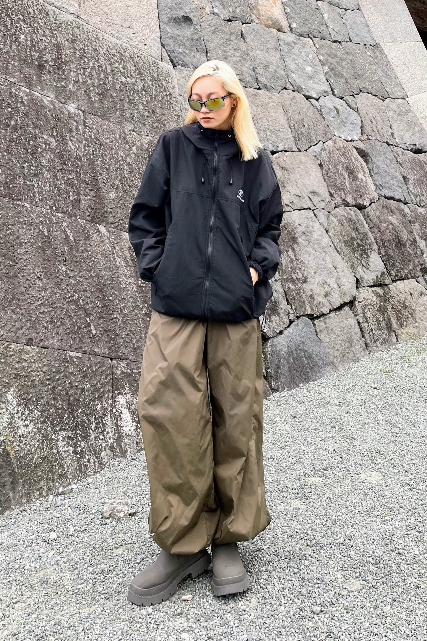 ブラックウィンドブレーカー DPA17165