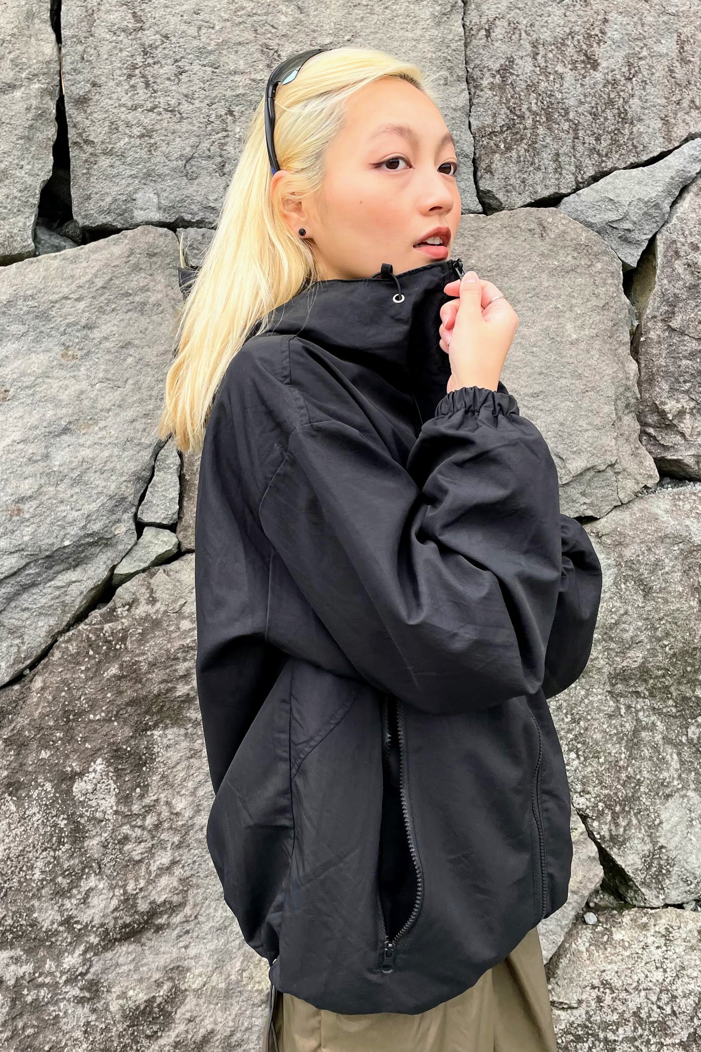 ブラックウィンドブレーカー DPA17165