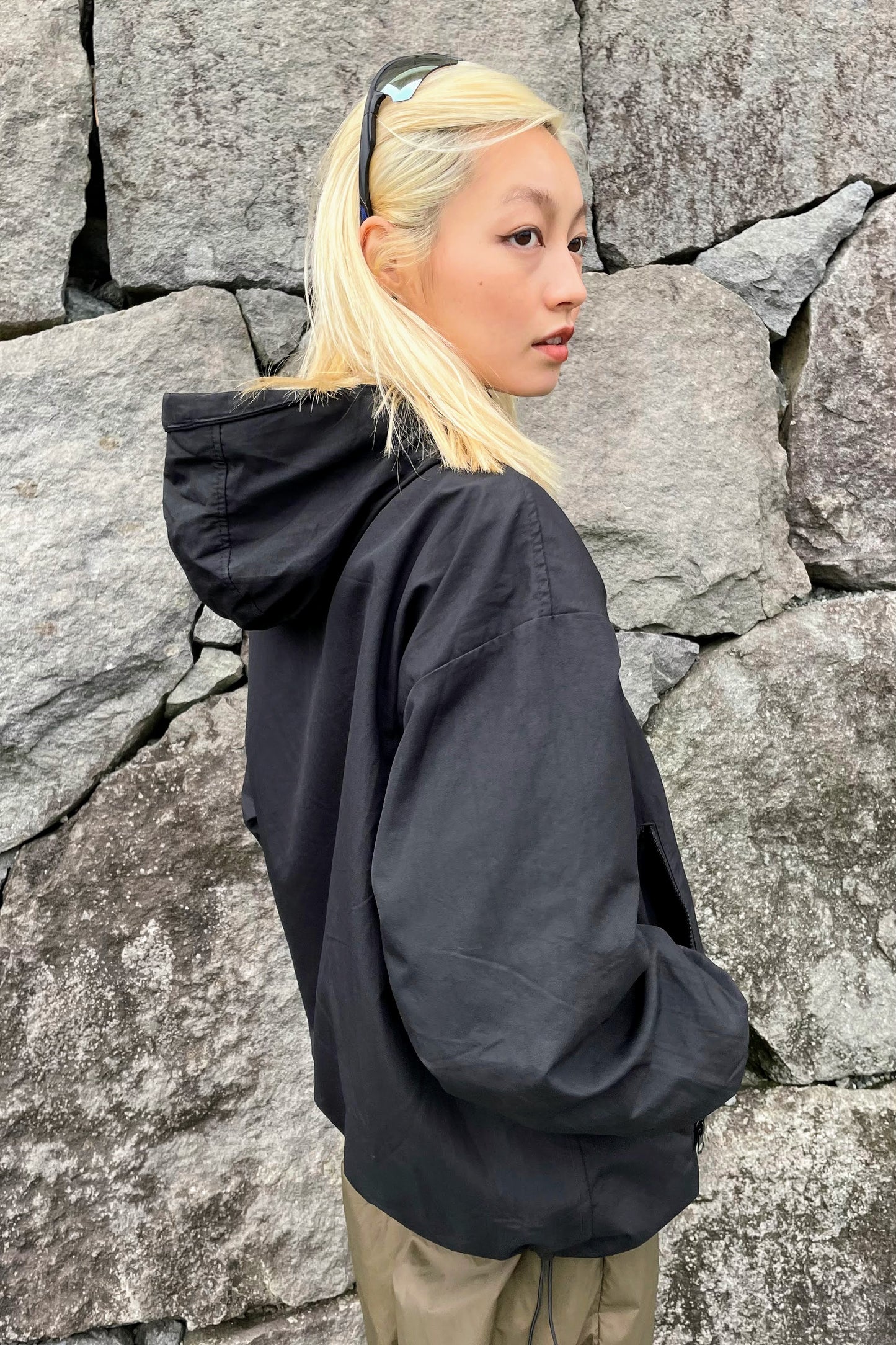 ブラックウィンドブレーカー DPA17165