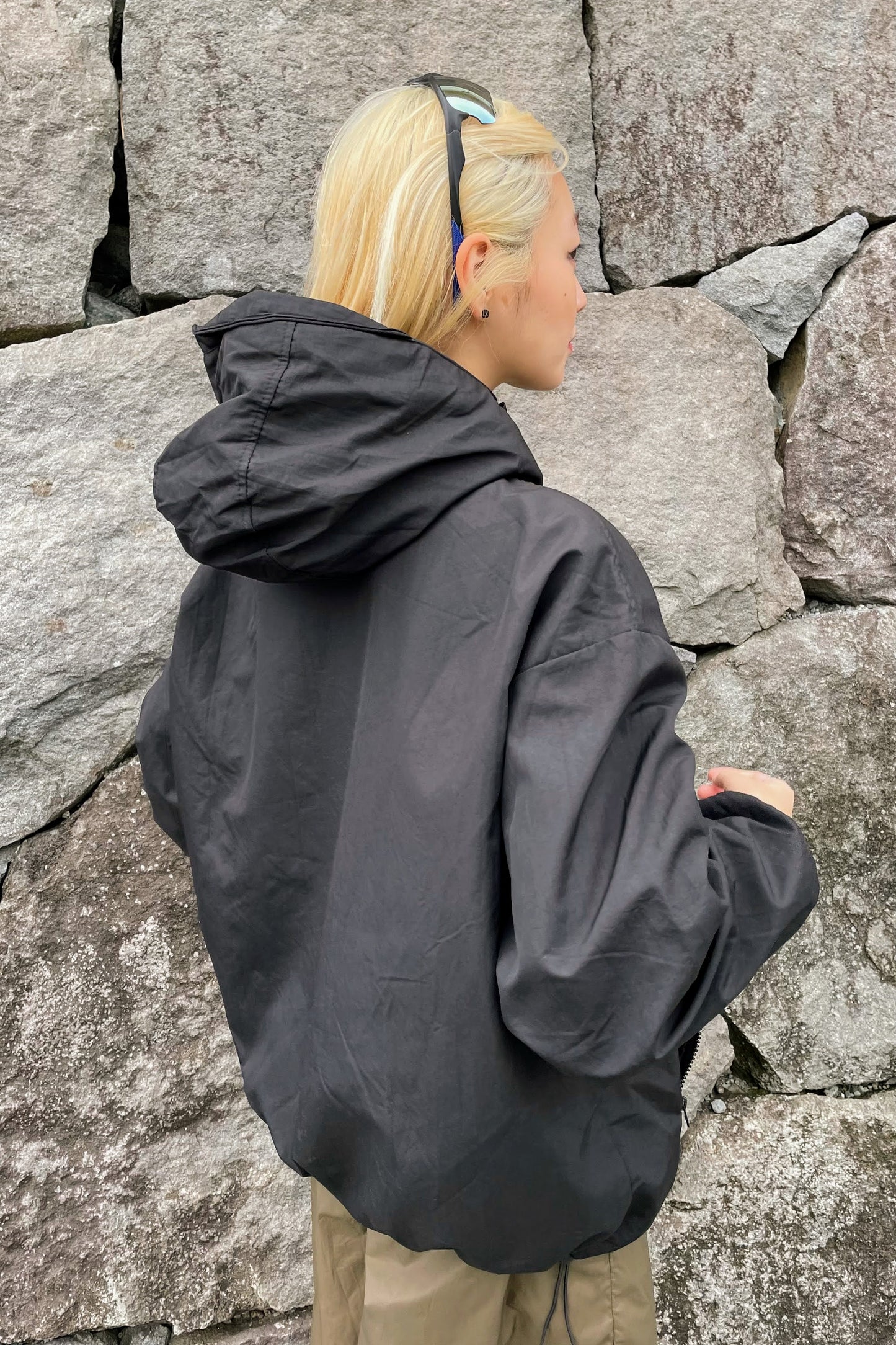 ブラックウィンドブレーカー DPA17165