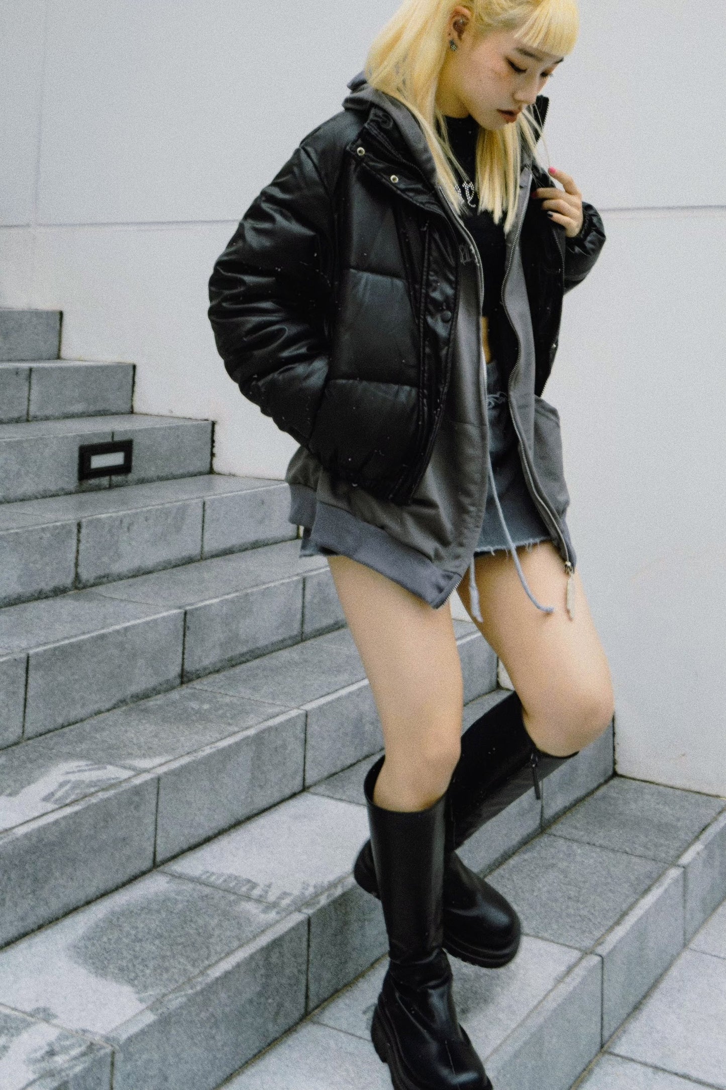 レザーショートダウンジャケット DPA80073