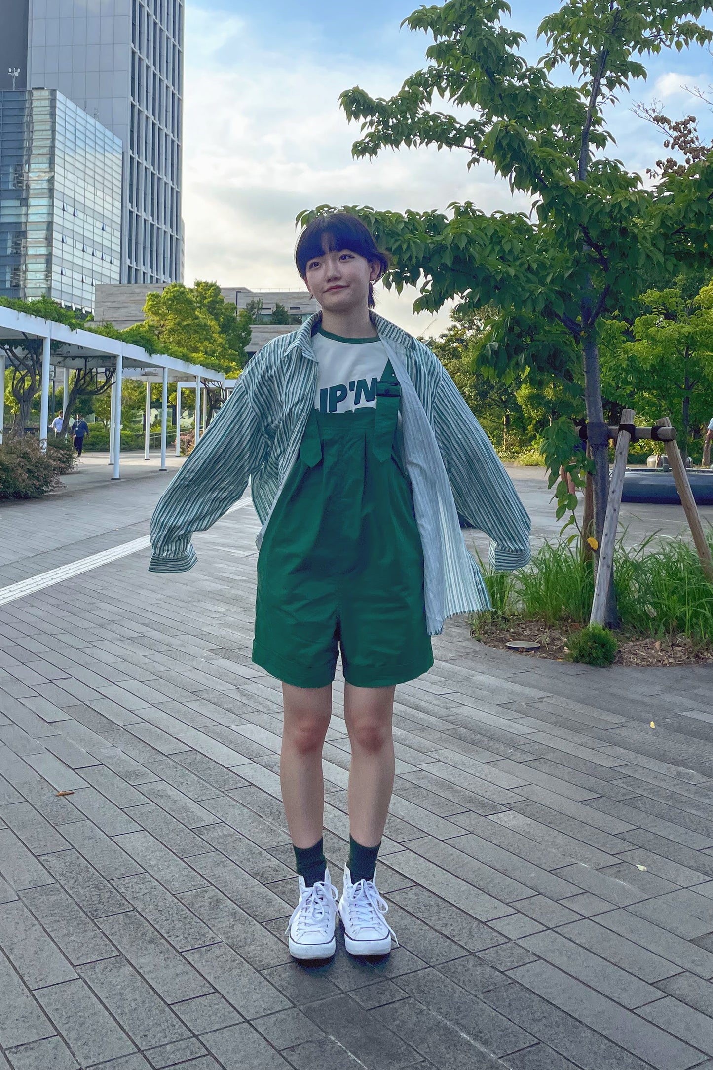 グリーンストライプシャツ DPA43078