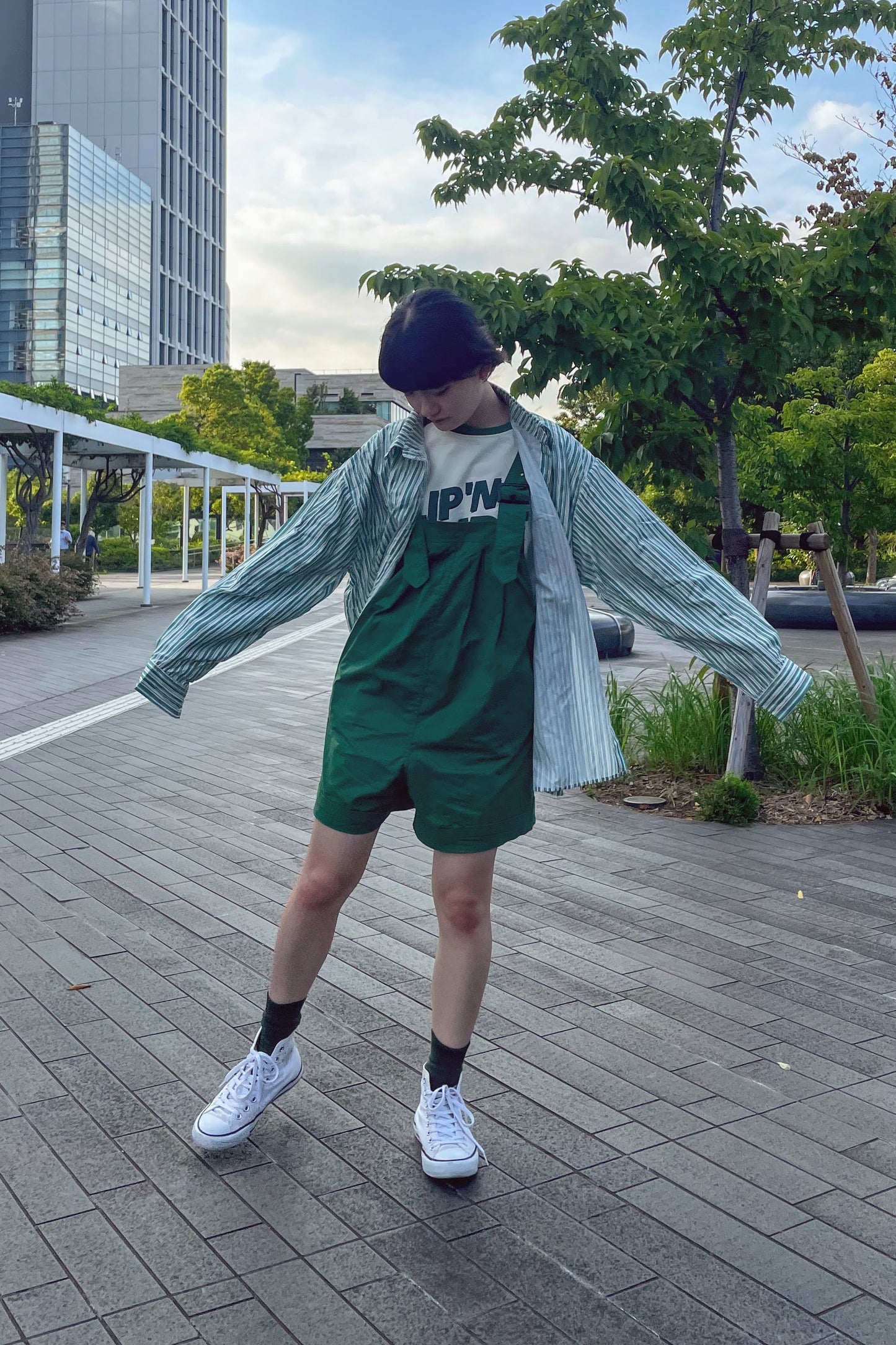 グリーンストライプシャツ DPA43078