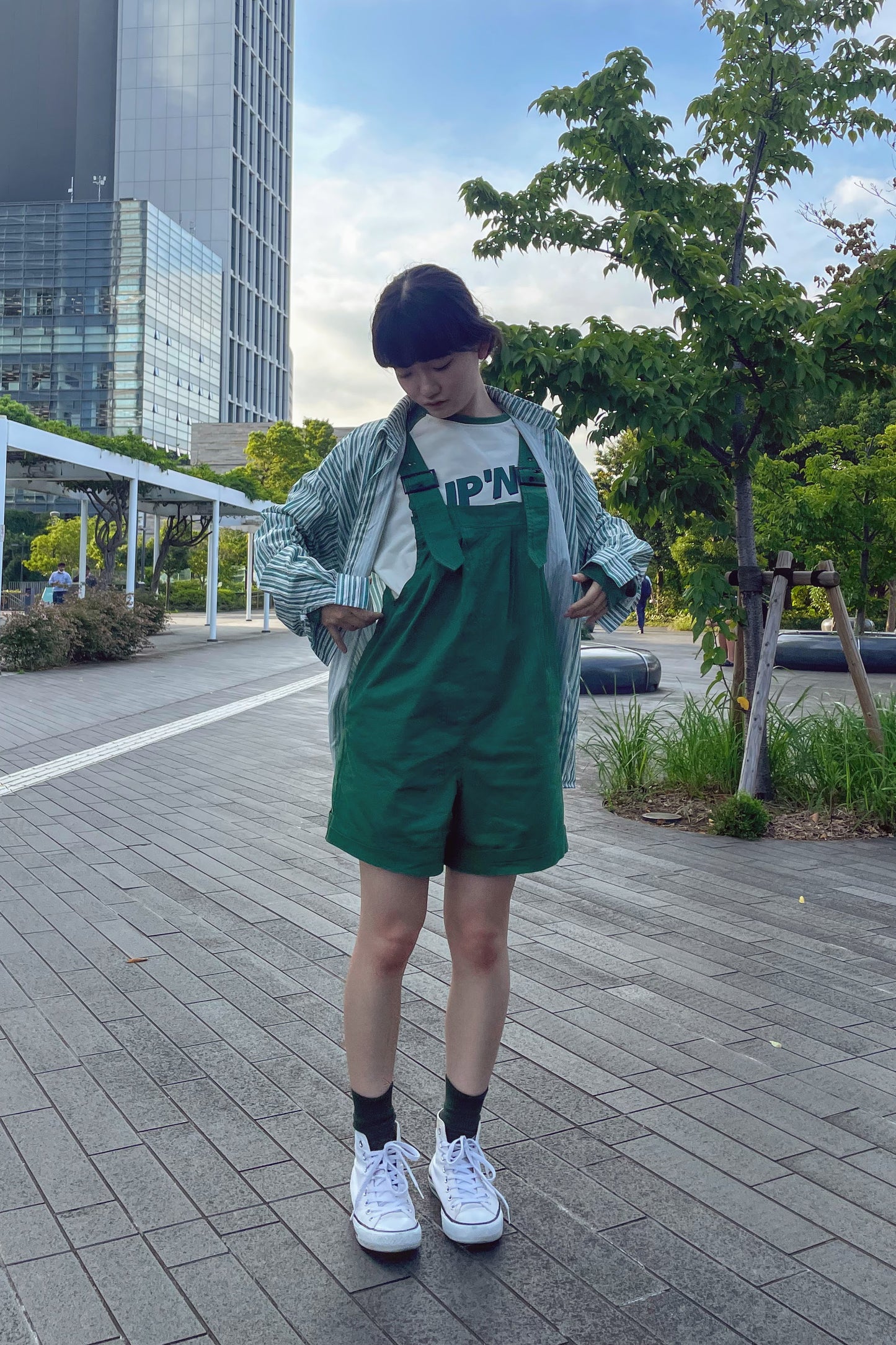 グリーンストライプシャツ DPA43078