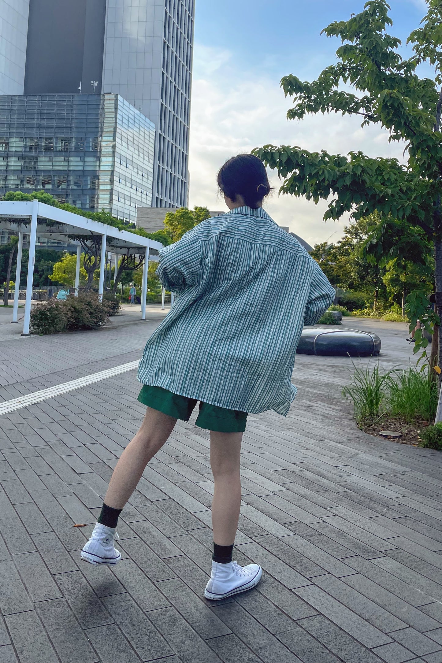 グリーンストライプシャツ DPA43078