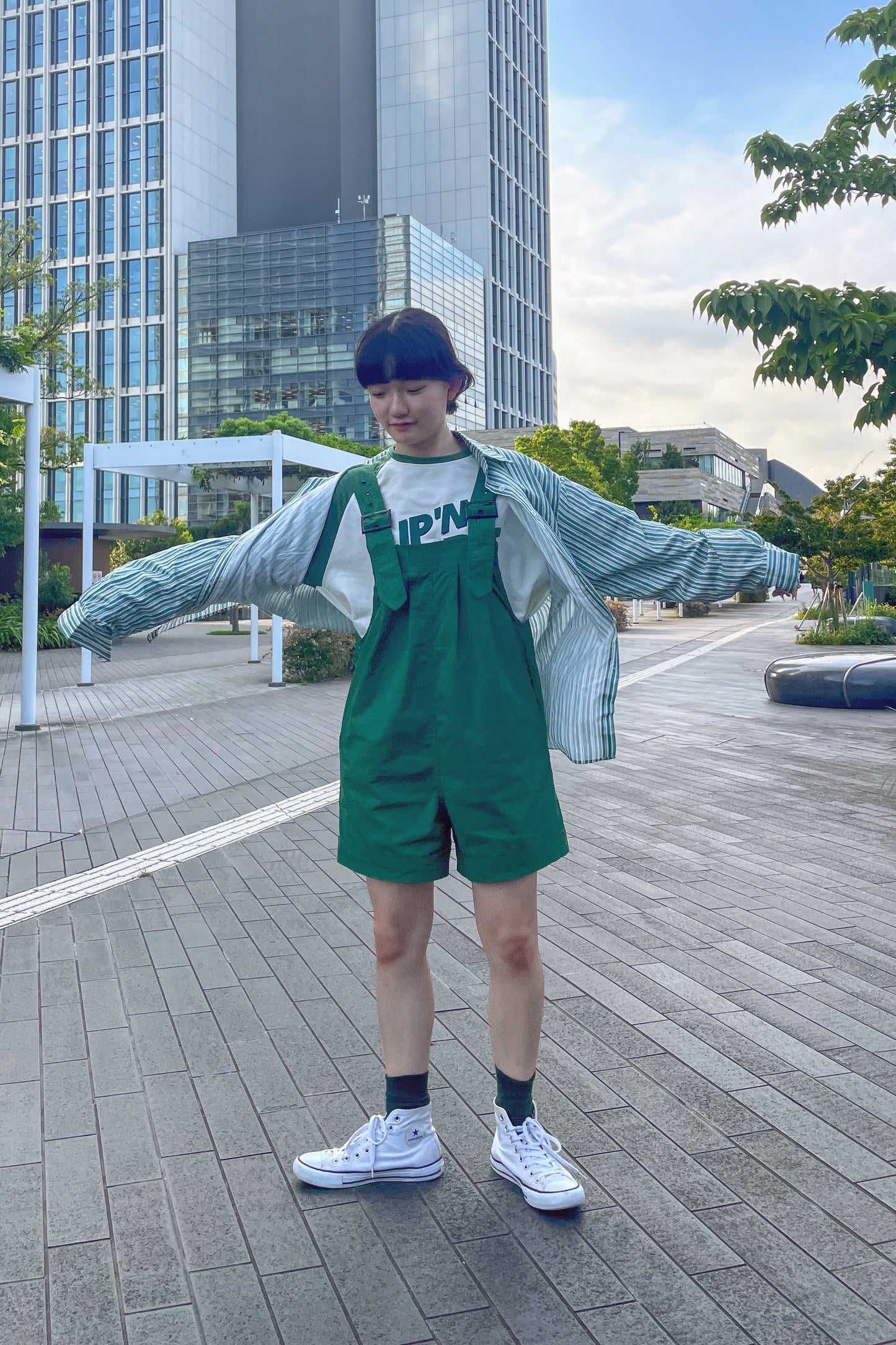 グリーンストライプシャツ DPA43078