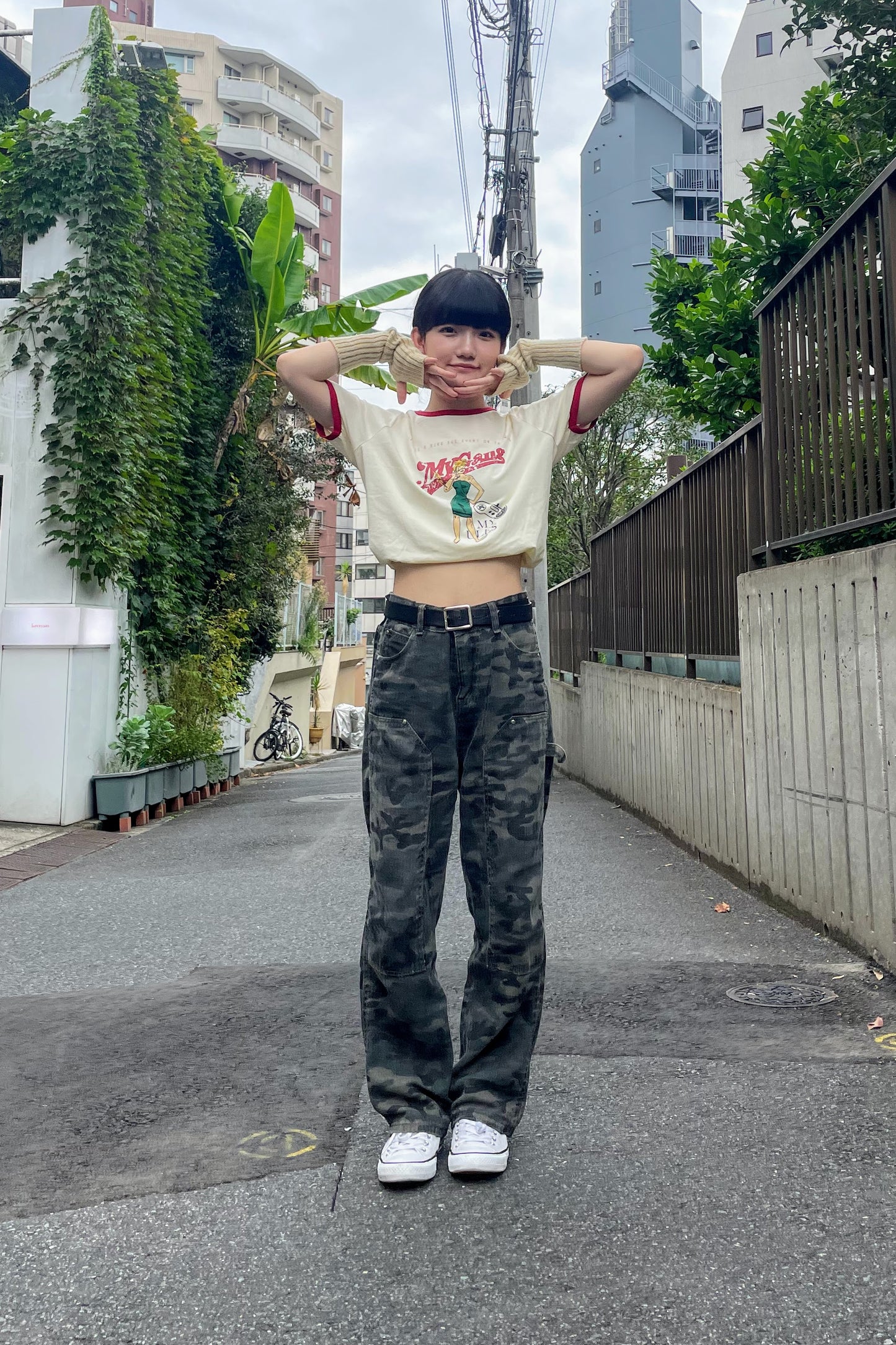 ガールプリントリンガーTシャツ DPA43083