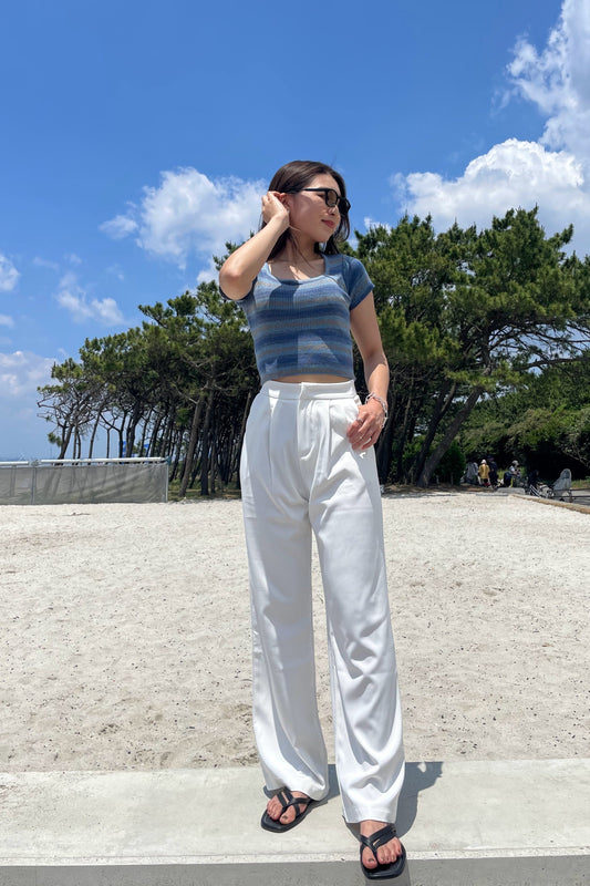 ブルーサマーニットトップス DPA30050