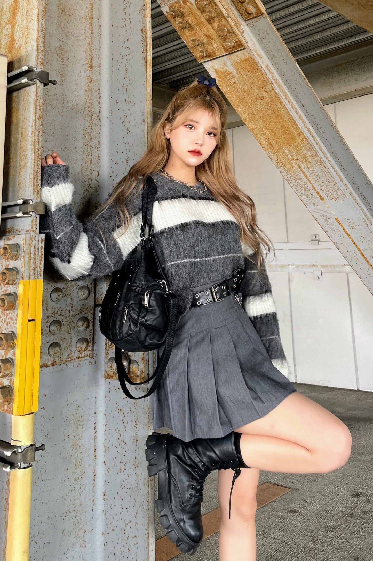 クロップボーダーニット DPB39019