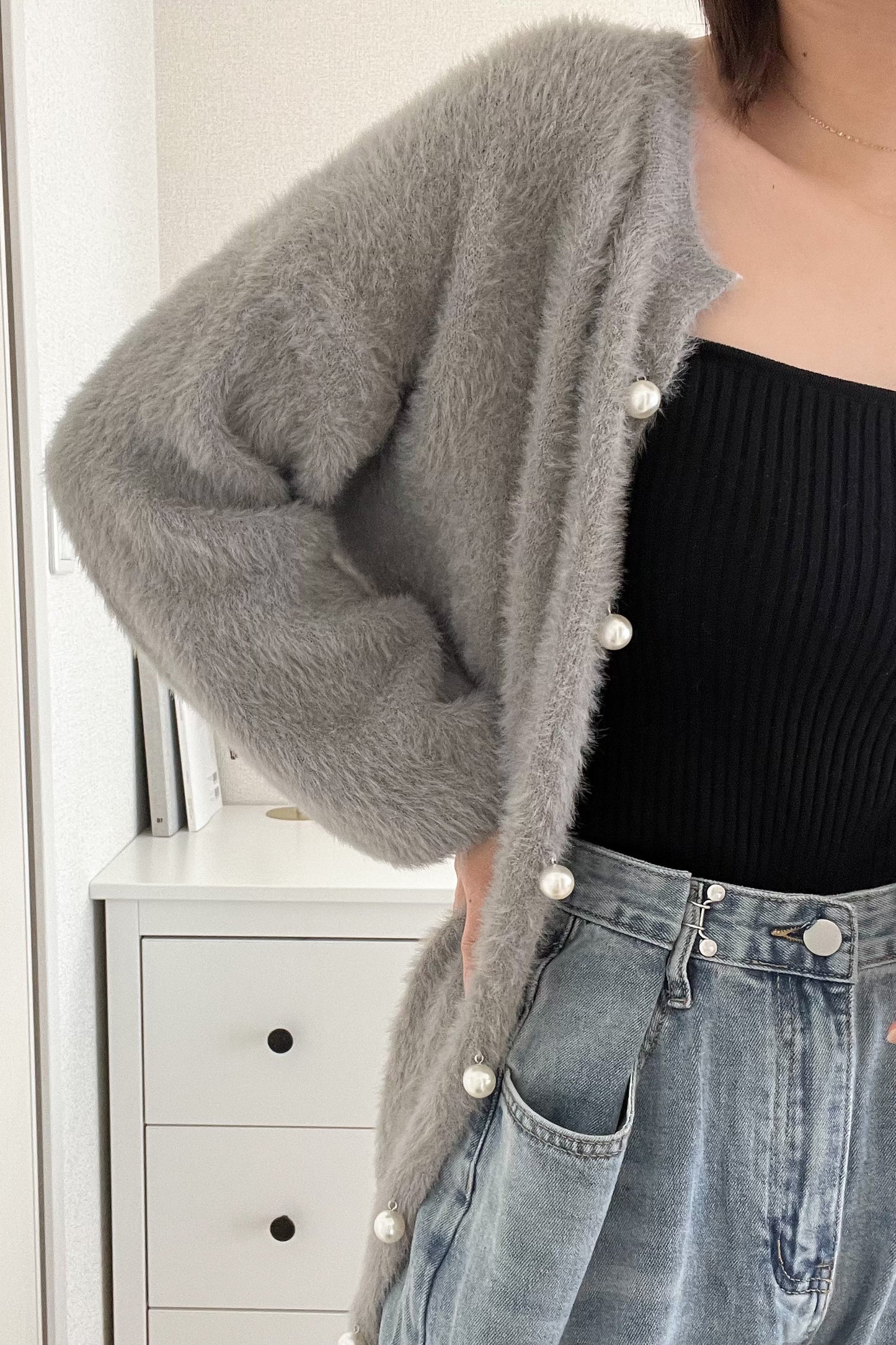 パールボタンシャギーニット CPA04039