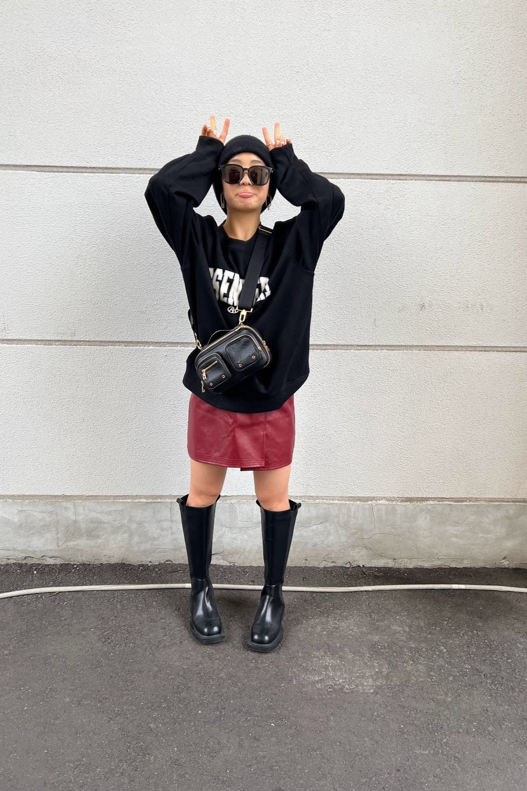 レッドレザースカート DPA03130