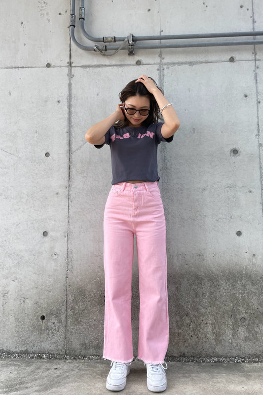 ストレートピンクデニムパンツ DPA30046