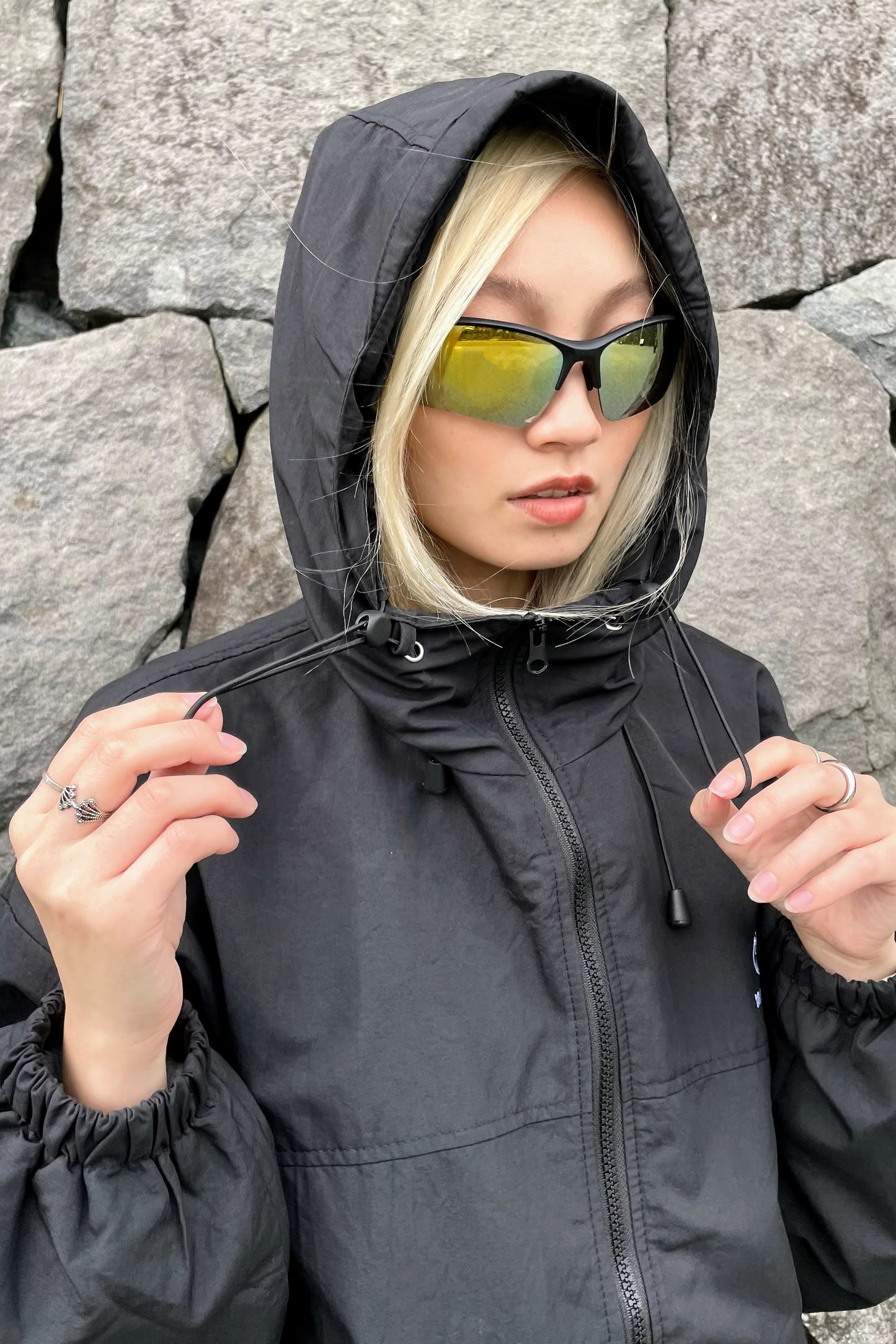 ブラックウィンドブレーカー DPA17165