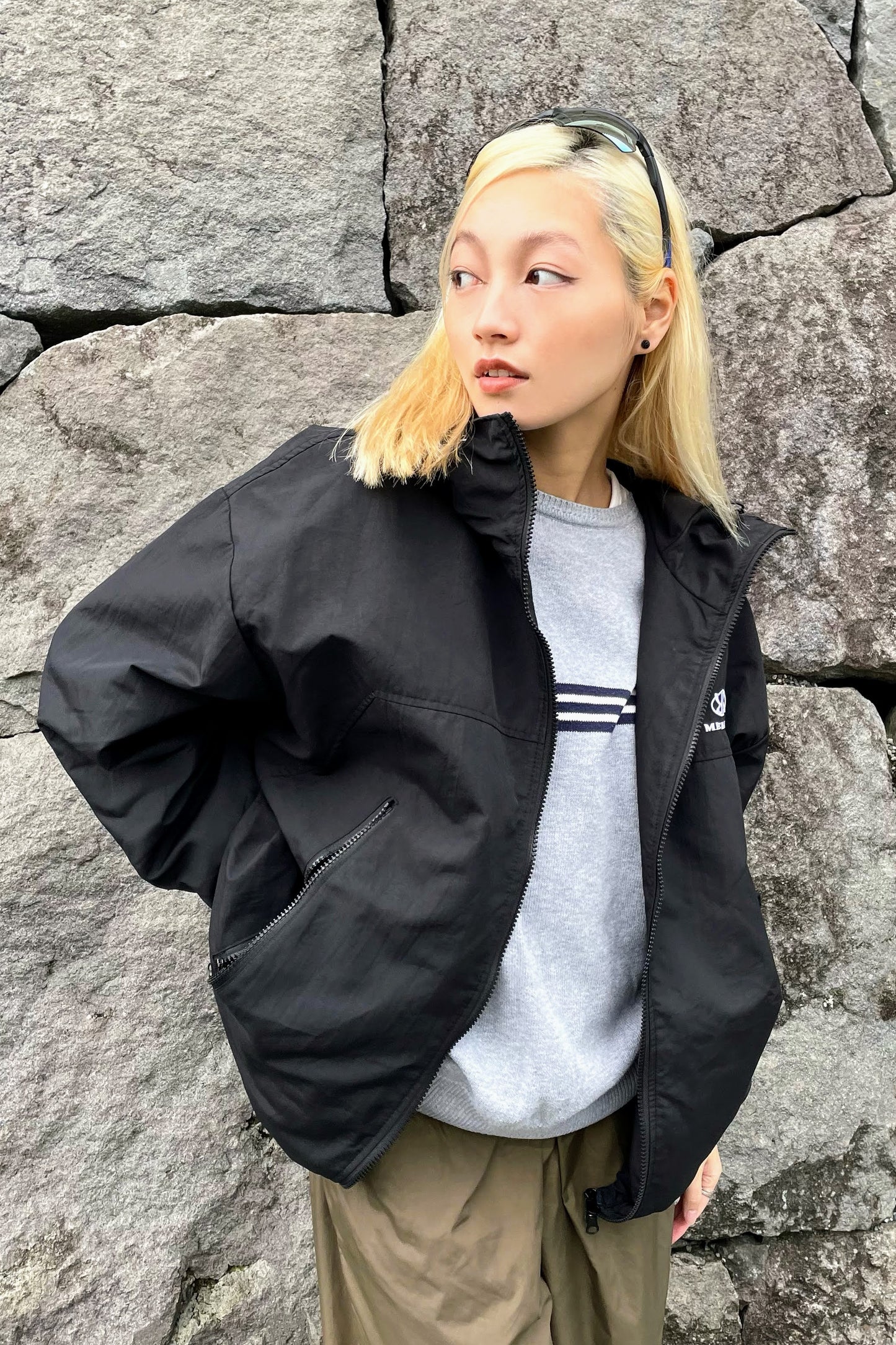 ブラックウィンドブレーカー DPA17165